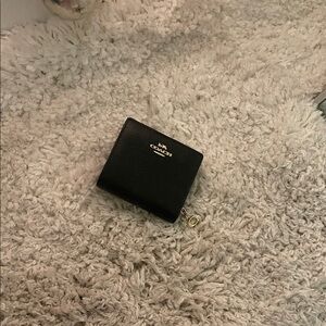 Coach Black Leather Compact Wallet